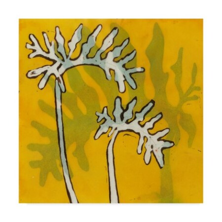 Andrea Davis 'Gold Batik Botanical V' Canvas Art,18x18